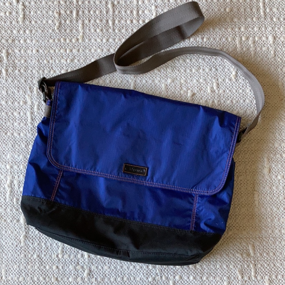LeSportsac messenger bag Unisex blue with orange stitching